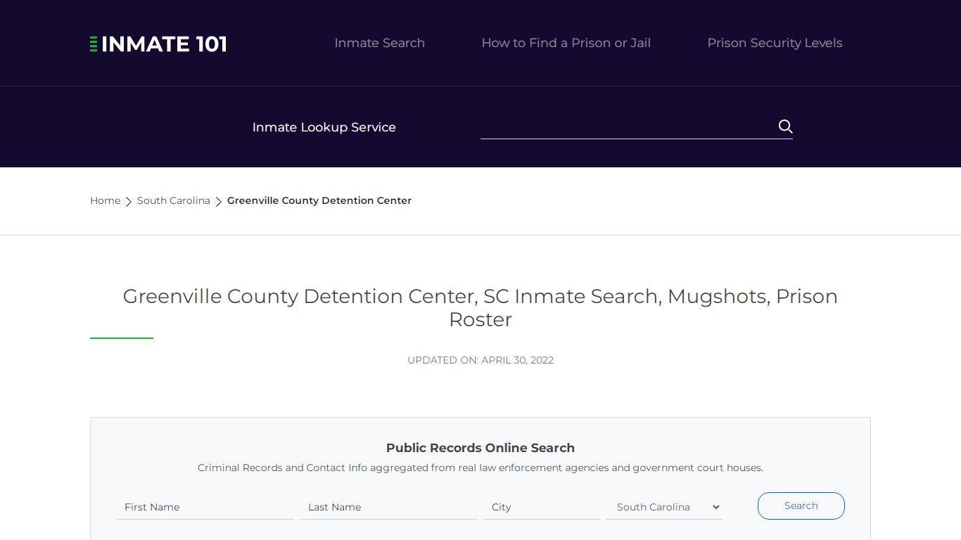 Greenville County Detention Center, SC Inmate Search ...